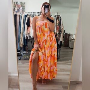ANTHROPOLOGIE ABEL THE LABEL $200 SQUARE NECK FLORAL DRESS